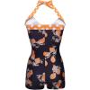 image:imageEkouaer Womens One Piece Swimsuits Vintage Striped Skirt Bathing Suit Vintage Retro Push Up SwimwearLemon Print