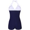 image:imageEkouaer Womens One Piece Swimsuits Vintage Striped Skirt Bathing Suit Vintage Retro Push Up SwimwearWhite