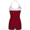 image:imageEkouaer Womens One Piece Swimsuits Vintage Striped Skirt Bathing Suit Vintage Retro Push Up SwimwearWine Red Stripes