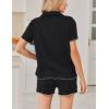 image:imageEkouaer Womens Pajama Sets Button Up Pjs Shorts Sets Soft Sleepwear 2 Piece Lounge Sets for Bridal Parties Postpartum SXXLBlack