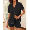 image:imageEkouaer Womens Pajama Sets Button Up Pjs Shorts Sets Soft Sleepwear 2 Piece Lounge Sets for Bridal Parties Postpartum SXXLBlack