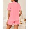 image:imageEkouaer Womens Pajama Sets Button Up Pjs Shorts Sets Soft Sleepwear 2 Piece Lounge Sets for Bridal Parties Postpartum SXXLCoral Pink