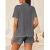 image:imageEkouaer Womens Pajama Sets Button Up Pjs Shorts Sets Soft Sleepwear 2 Piece Lounge Sets for Bridal Parties Postpartum SXXLDark Grey