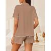 image:imageEkouaer Womens Pajama Sets Button Up Pjs Shorts Sets Soft Sleepwear 2 Piece Lounge Sets for Bridal Parties Postpartum SXXLKhaki