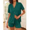 image:imageEkouaer Womens Pajama Sets Button Up Pjs Shorts Sets Soft Sleepwear 2 Piece Lounge Sets for Bridal Parties Postpartum SXXLLake Green