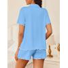 image:imageEkouaer Womens Pajama Sets Button Up Pjs Shorts Sets Soft Sleepwear 2 Piece Lounge Sets for Bridal Parties Postpartum SXXLLight Blue