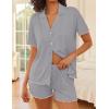 image:imageEkouaer Womens Pajama Sets Button Up Pjs Shorts Sets Soft Sleepwear 2 Piece Lounge Sets for Bridal Parties Postpartum SXXLLight Grey