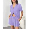 image:imageEkouaer Womens Pajama Sets Button Up Pjs Shorts Sets Soft Sleepwear 2 Piece Lounge Sets for Bridal Parties Postpartum SXXLLilac