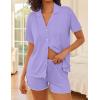 image:imageEkouaer Womens Pajama Sets Button Up Pjs Shorts Sets Soft Sleepwear 2 Piece Lounge Sets for Bridal Parties Postpartum SXXLLilac