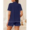 image:imageEkouaer Womens Pajama Sets Button Up Pjs Shorts Sets Soft Sleepwear 2 Piece Lounge Sets for Bridal Parties Postpartum SXXLNavy Blue