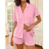 image:imageEkouaer Womens Pajama Sets Button Up Pjs Shorts Sets Soft Sleepwear 2 Piece Lounge Sets for Bridal Parties Postpartum SXXLPink