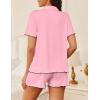 image:imageEkouaer Womens Pajama Sets Button Up Pjs Shorts Sets Soft Sleepwear 2 Piece Lounge Sets for Bridal Parties Postpartum SXXLPink