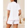 image:imageEkouaer Womens Pajama Sets Button Up Pjs Shorts Sets Soft Sleepwear 2 Piece Lounge Sets for Bridal Parties Postpartum SXXLWhite