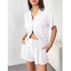 image:imageEkouaer Womens Pajama Sets Button Up Pjs Shorts Sets Soft Sleepwear 2 Piece Lounge Sets for Bridal Parties Postpartum SXXLWhite