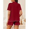 image:imageEkouaer Womens Pajama Sets Button Up Pjs Shorts Sets Soft Sleepwear 2 Piece Lounge Sets for Bridal Parties Postpartum SXXLWine Red