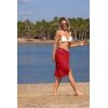 image:imageEkouaer Womens Sarongs Short Sheer Bikini Skirt Wrap Beach Pareo Chiffon Swimsuit Cover Up SXXLRed