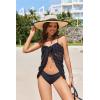 image:imageEkouaer Womens Sarongs Short Sheer Bikini Skirt Wrap Beach Pareo Chiffon Swimsuit Cover Up SXXLSwiss Dot Black