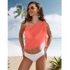 image:imageEkouaer Womens Short Sarongs Chiffon Cover Ups Sheer Bikini Wraps for Swimwear S3XLFluorescent Orange