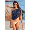 image:imageEkouaer Womens Short Sarongs Chiffon Cover Ups Sheer Bikini Wraps for Swimwear S3XLLacenavy Blue