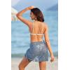 image:imageEkouaer Womens Short Sarongs Chiffon Cover Ups Sheer Bikini Wraps for Swimwear S3XLLacepale Blue
