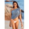 image:imageEkouaer Womens Short Sarongs Chiffon Cover Ups Sheer Bikini Wraps for Swimwear S3XLLacepale Blue
