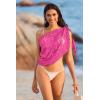 image:imageEkouaer Womens Short Sarongs Chiffon Cover Ups Sheer Bikini Wraps for Swimwear S3XLLacerose Red