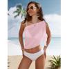 image:imageEkouaer Womens Short Sarongs Chiffon Cover Ups Sheer Bikini Wraps for Swimwear S3XLPeach Pink