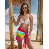 image:imageEkouaer Womens Short Sarongs Chiffon Cover Ups Sheer Bikini Wraps for Swimwear S3XLRainbow Tie Dye