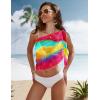 image:imageEkouaer Womens Short Sarongs Chiffon Cover Ups Sheer Bikini Wraps for Swimwear S3XLRainbow Tie Dye