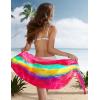 image:imageEkouaer Womens Short Sarongs Chiffon Cover Ups Sheer Bikini Wraps for Swimwear S3XLRainbow Tie Dye