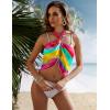 image:imageEkouaer Womens Short Sarongs Chiffon Cover Ups Sheer Bikini Wraps for Swimwear S3XLRainbow Tie Dye