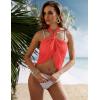 image:imageEkouaer Womens Short Sarongs Chiffon Cover Ups Sheer Bikini Wraps for Swimwear S3XLRed
