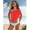image:imageEkouaer Womens Short Sarongs Chiffon Cover Ups Sheer Bikini Wraps for Swimwear S3XLRed