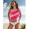 image:imageEkouaer Womens Short Sarongs Chiffon Cover Ups Sheer Bikini Wraps for Swimwear S3XLRose Pink Gradient