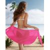image:imageEkouaer Womens Short Sarongs Chiffon Cover Ups Sheer Bikini Wraps for Swimwear S3XLRose Red