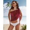 image:imageEkouaer Womens Short Sarongs Chiffon Cover Ups Sheer Bikini Wraps for Swimwear S3XLWine Red