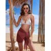 image:imageEkouaer Womens Short Sarongs Chiffon Cover Ups Sheer Bikini Wraps for Swimwear S3XLWine Red