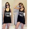 image:imageEkouaer Womens Sleeveless Swimwear Coverups TShirt Beach Dress Tank Bikini Cover Up with PrintAblack