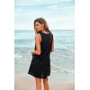 image:imageEkouaer Womens Sleeveless Swimwear Coverups TShirt Beach Dress Tank Bikini Cover Up with PrintAblackcoconut Palm