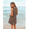 image:imageEkouaer Womens Sleeveless Swimwear Coverups TShirt Beach Dress Tank Bikini Cover Up with PrintAbrowncoconut Palm