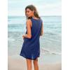 image:imageEkouaer Womens Sleeveless Swimwear Coverups TShirt Beach Dress Tank Bikini Cover Up with PrintAnavy Blue