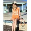image:imageEkouaer Womens Sleeveless Swimwear Coverups TShirt Beach Dress Tank Bikini Cover Up with PrintAorange