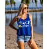 image:imageEkouaer Womens Sleeveless Swimwear Coverups TShirt Beach Dress Tank Bikini Cover Up with PrintAsky Blue