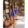 image:imageEkouaer Womens Sleeveless Swimwear Coverups TShirt Beach Dress Tank Bikini Cover Up with PrintAsky Blue