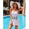 image:imageEkouaer Womens Sleeveless Swimwear Coverups TShirt Beach Dress Tank Bikini Cover Up with PrintAwhite