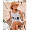image:imageEkouaer Womens Sleeveless Swimwear Coverups TShirt Beach Dress Tank Bikini Cover Up with PrintAwhite