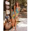 image:imageEkouaer Womens Sleeveless Swimwear Coverups TShirt Beach Dress Tank Bikini Cover Up with PrintColorful Leaves