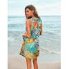 image:imageEkouaer Womens Sleeveless Swimwear Coverups TShirt Beach Dress Tank Bikini Cover Up with PrintColorful Leaves