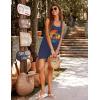 image:imageEkouaer Womens Sleeveless Swimwear Coverups TShirt Beach Dress Tank Bikini Cover Up with PrintNavy Coconut Tree