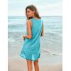 image:imageEkouaer Womens Sleeveless Swimwear Coverups TShirt Beach Dress Tank Bikini Cover Up with PrintNile Blue